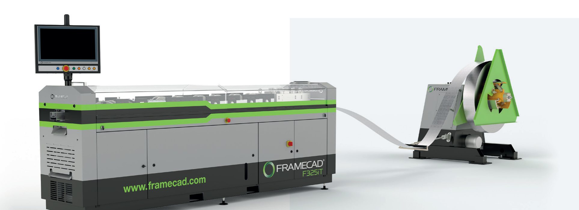 Cold-formed steel roll-forming line with powered coil decoiler